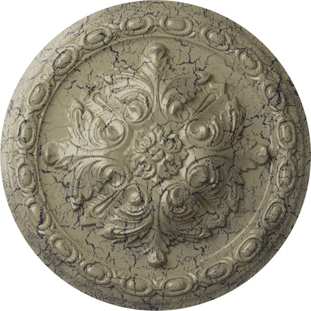 Ekena Millwork Acanthus Ceiling Medallion, Hand-Painted Castle Stone Crackle, 11 3/8"OD x 2"P CM11ACCSC